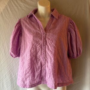 Vintage 90’s Pinch Lavender Eyelet Blouse